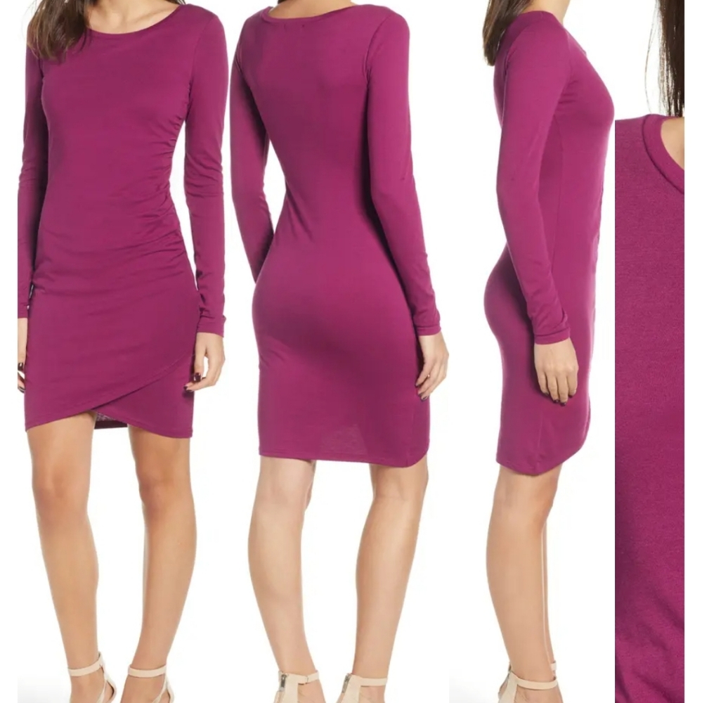 Leith Ruched Long Sleeve Dress